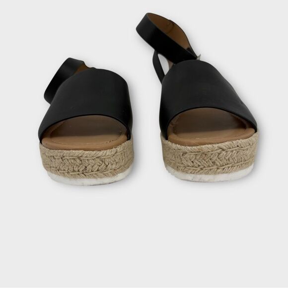 SODA Platform Espadrille Sandals Ankle Strap in Black Women’s Size 8.5 - Picture 4 of 8